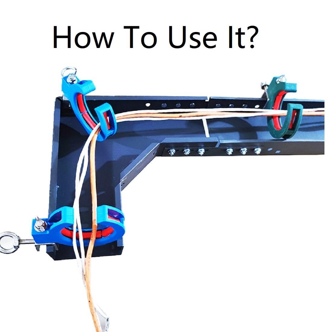 2pcs Blue Cable Wire Threading Tool Cable Tray Roller Threading Wire Pulling
