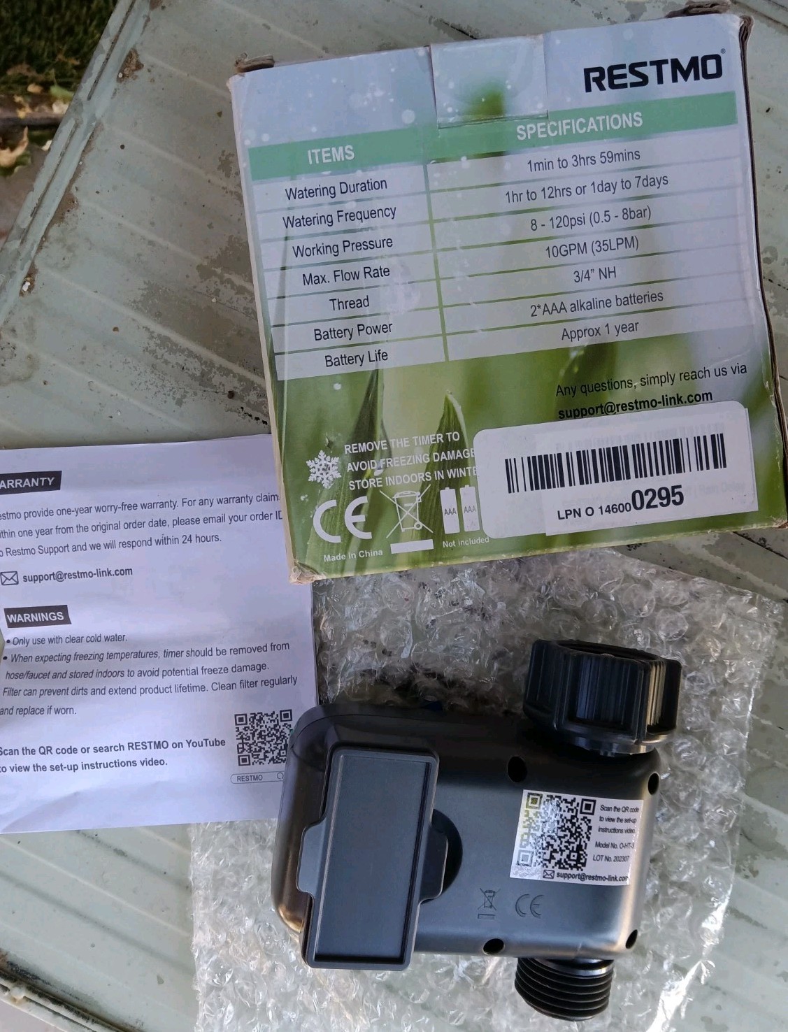 RESTMO OHT3 Mini Digital Water Timer, Programmable Irrigation Controllar NOS
