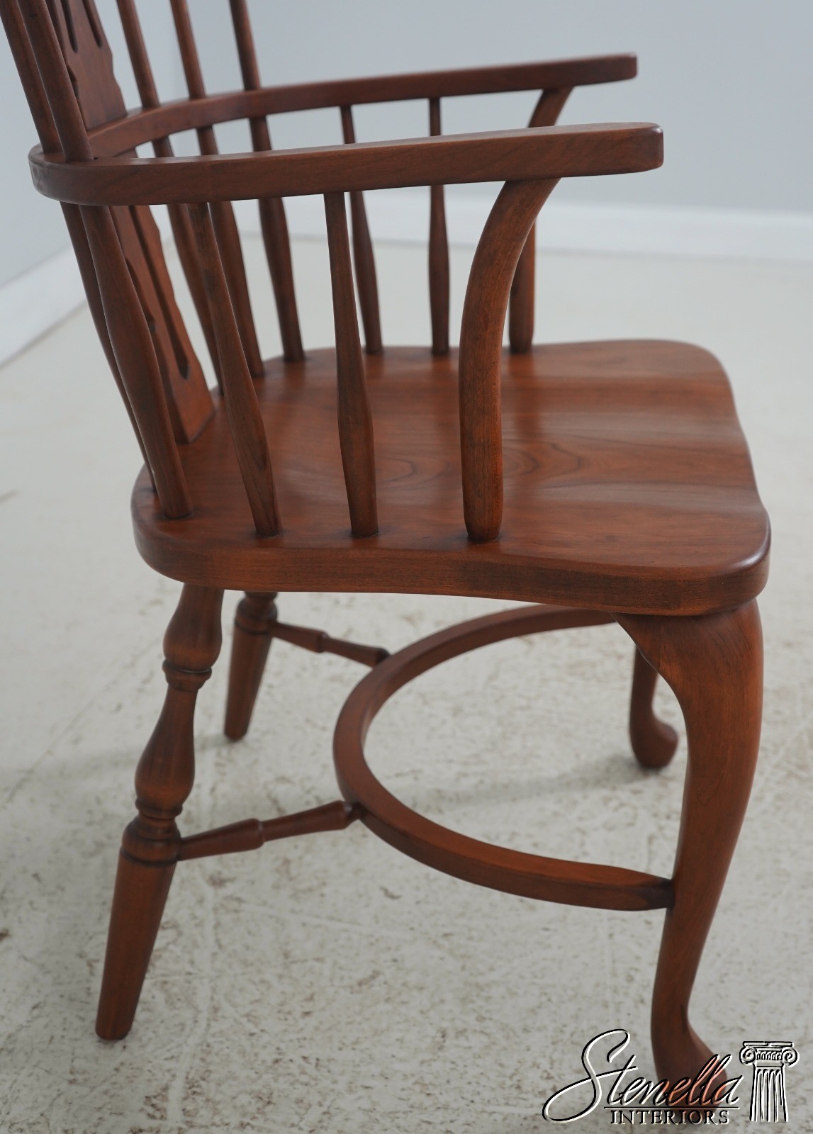L71863: Set of 6 Solid Cherry Brace Back Windsor Chairs