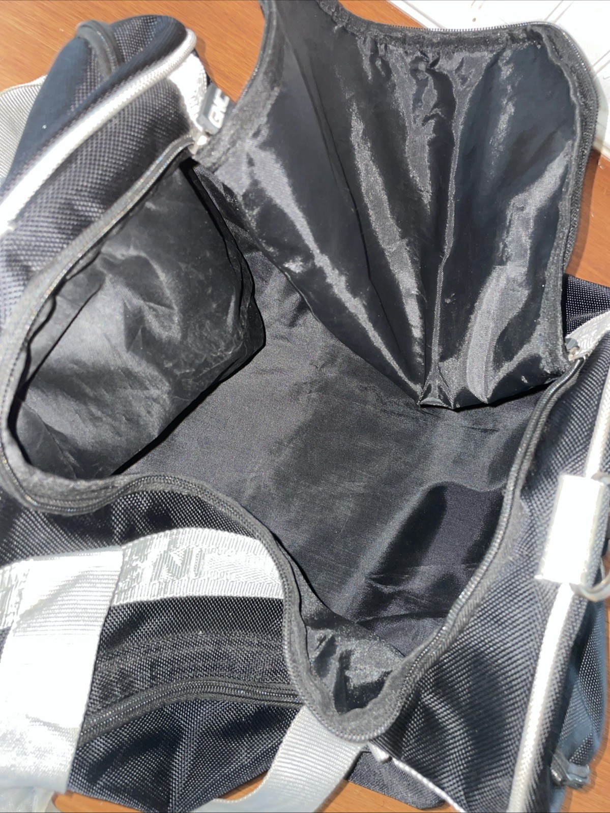 GNC Live Well Duffle Bag Black Gray Handles Adjustable Strap LOGO