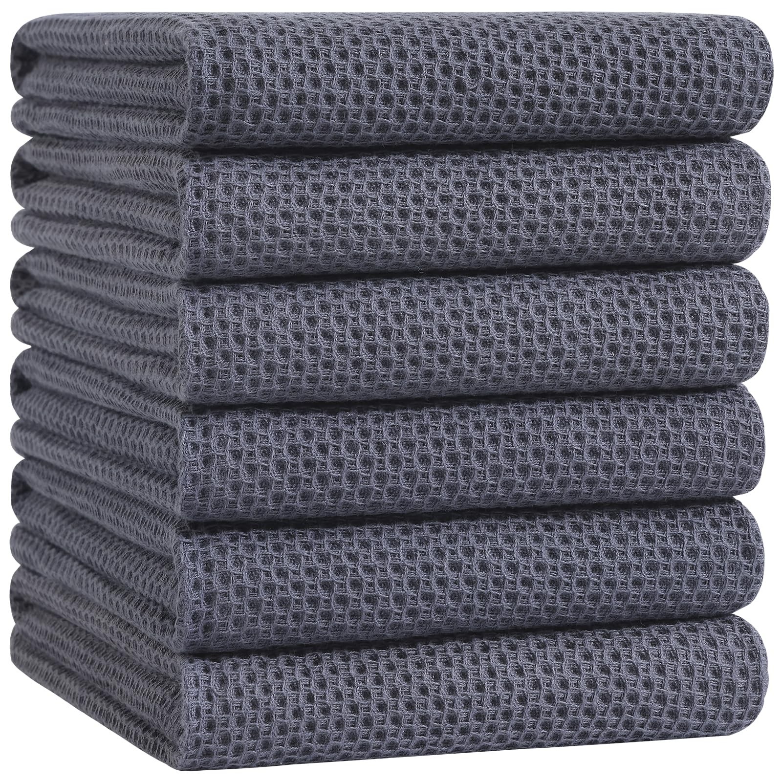 Homaxy 100% Cotton Oversized Waffle Weave Kitchen Dish Towels, Ultra Soft Abs...