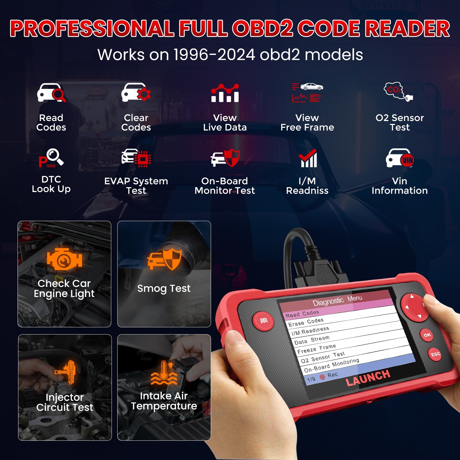 2024 LAUNCH X431 CRP123 V2.0 Car OBD2 Diagnostic Scanner Full System Code Reader