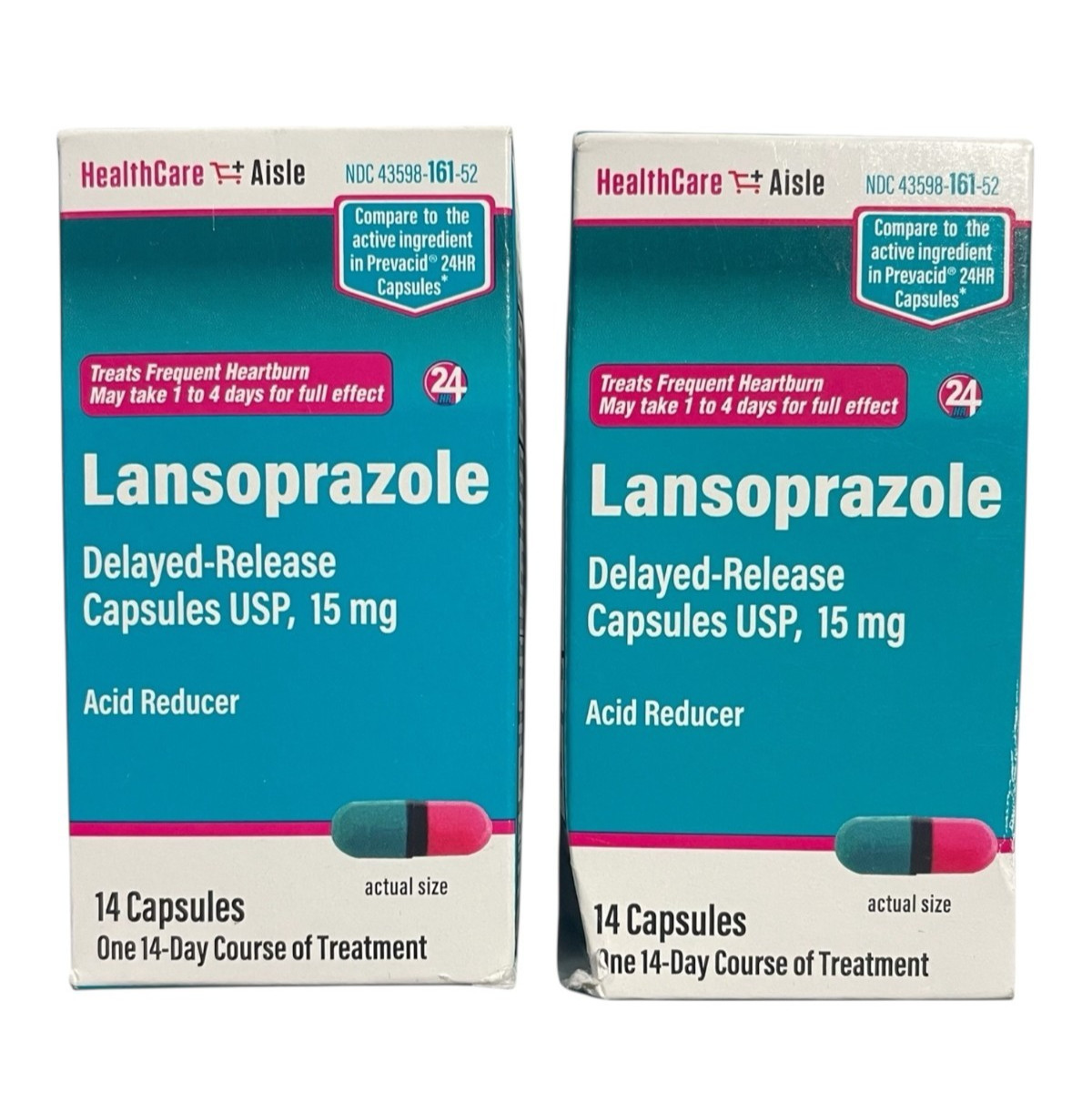 Healthcare Aisle Lansoprazole - Acid Reducer - 2 PACK - 14 caps in each -Ex 4/26