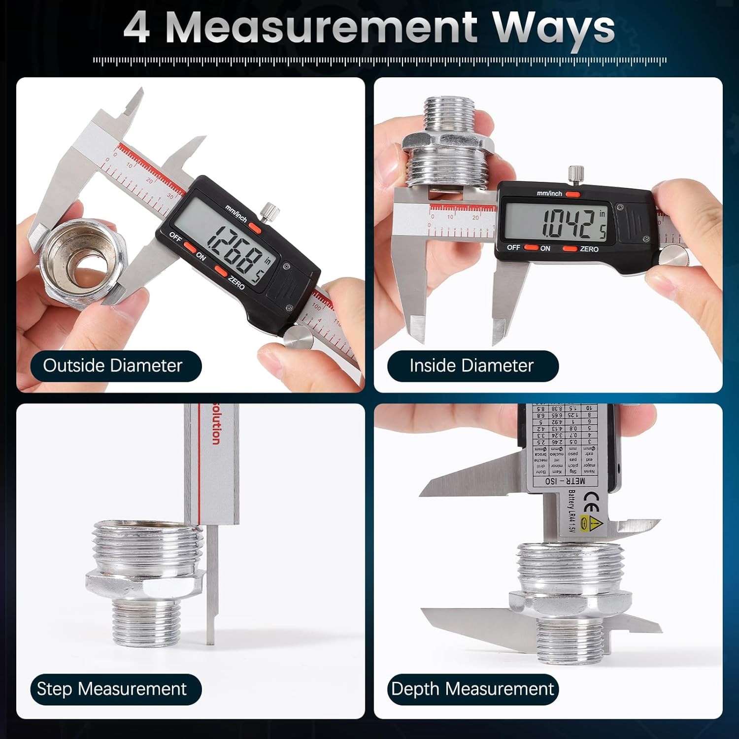 Digital Caliper 6 Inch, Measuring Tool with Large Industrial 150mm
