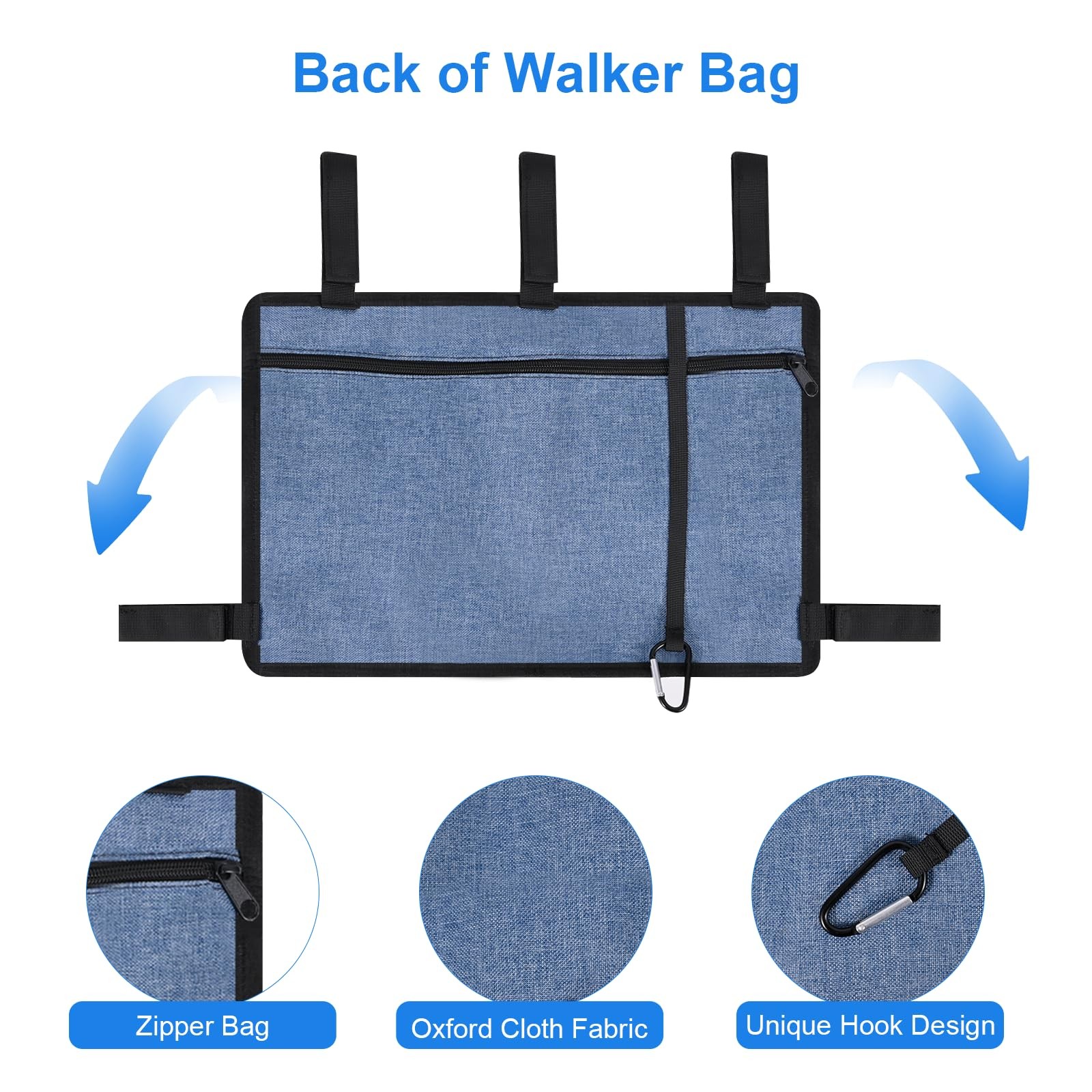 Walker Bag with Cup Holder Premium Walker Basket for Folding Walker Foldabl