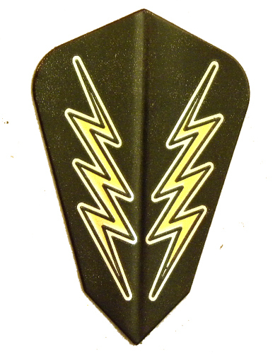 Dart Flights -5 Black, Gold Lightning F-16 Shape Sets