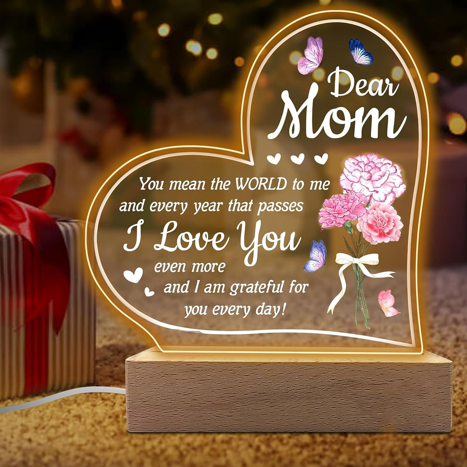 Mothers Day Gift from Daughter, Acrylic Night Light for Mothers Birthday Gifts