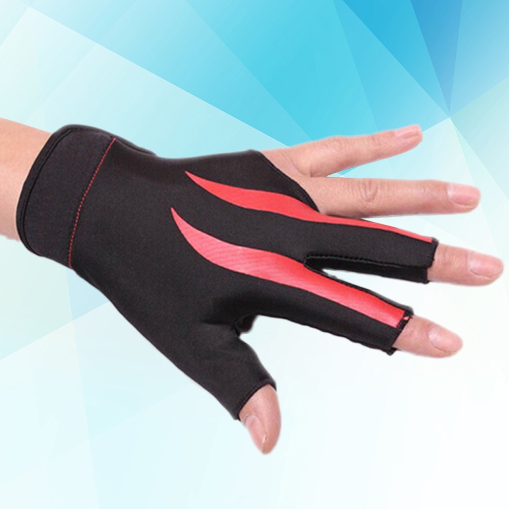 3 Finger Stretchable Nylon Billiard Glove Snooker Pool Cue Shooter Left Hand Fit