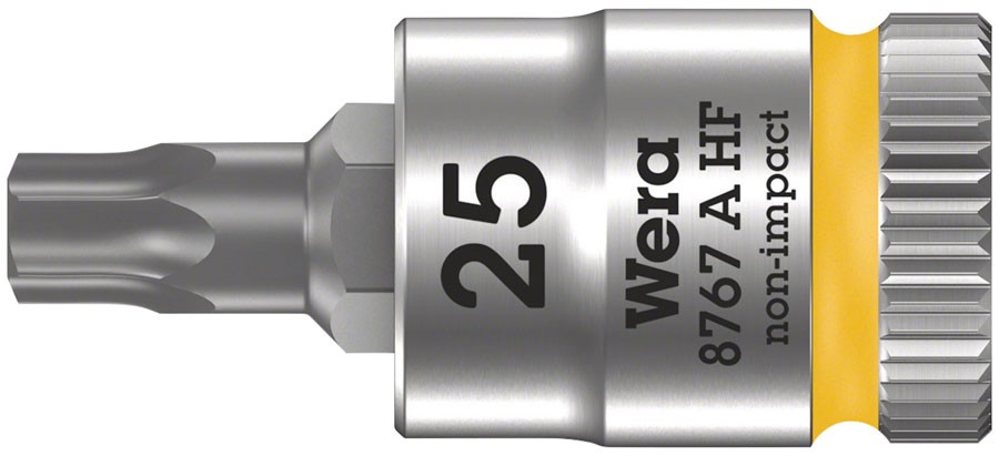 Wera 8767A HF Zyklop 1/4" Drive Torx T25 Socket with Holding Function & Color