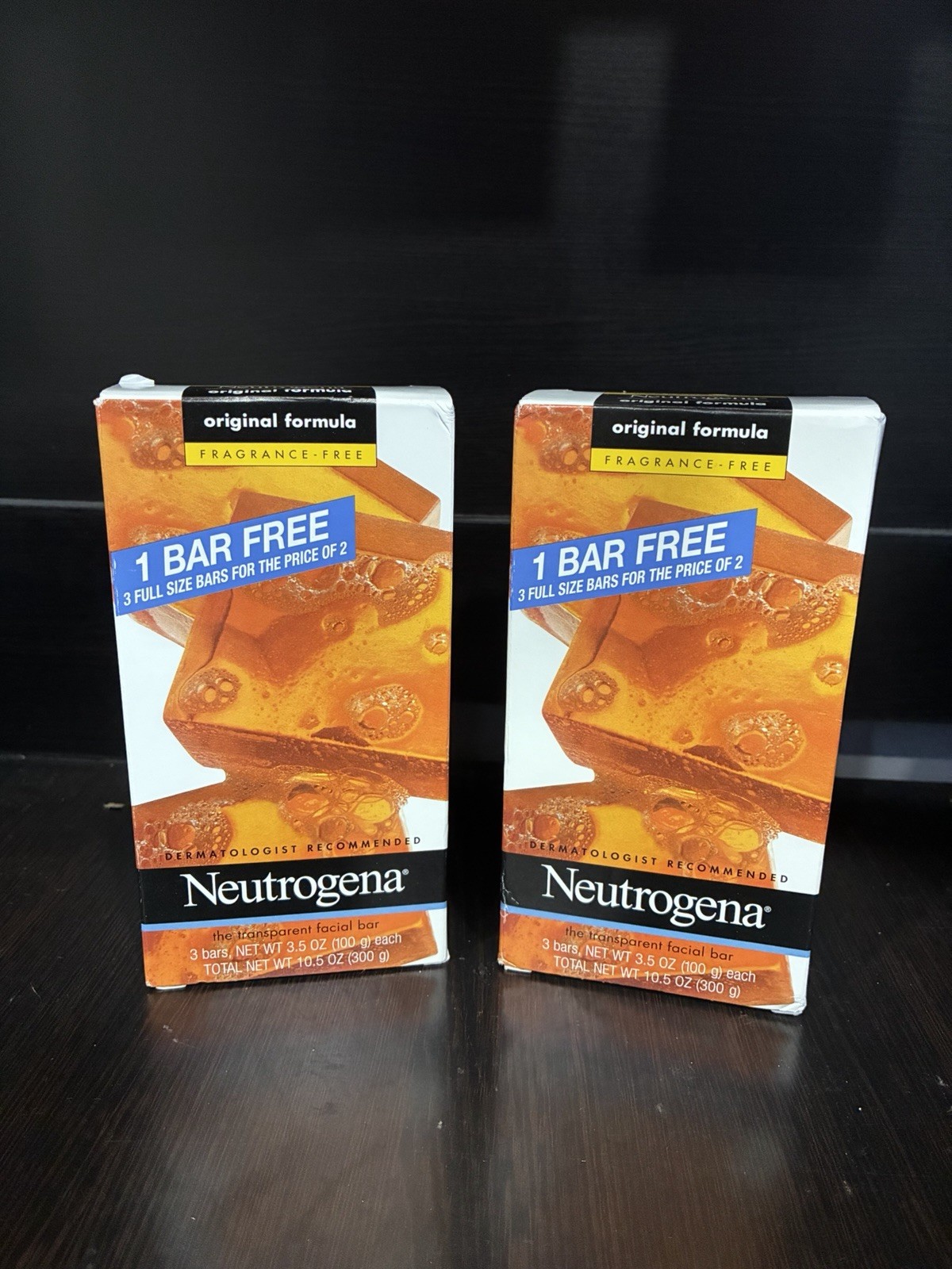 Neutrogena Transparent Facial Bar Soap  - 2pk of 3 bars -Original Formula New