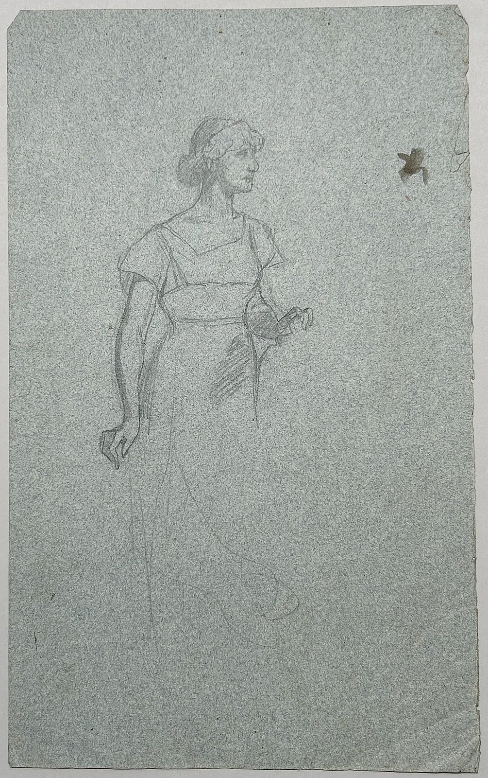 Hermann Schneider - Woman In Dress Drawing 1880