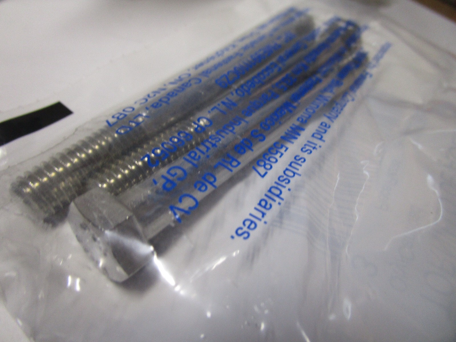 3/8"-16 x 4" ASTM F593 18-8 Stainless Steel Hex Cap Screw QTY 3