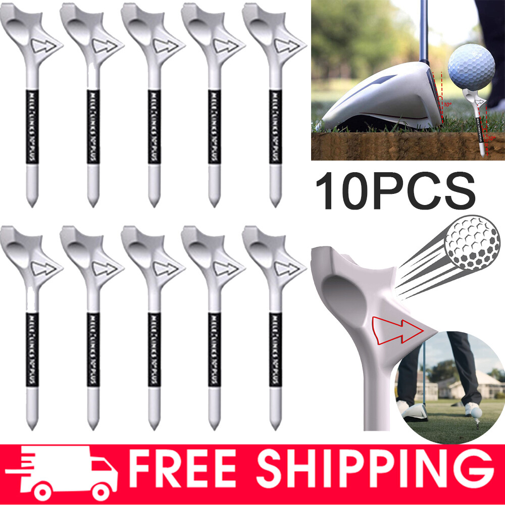 10x 10 Degree Golf Tees Increases Speed Stand Balls Support Base Golf Holder Kit