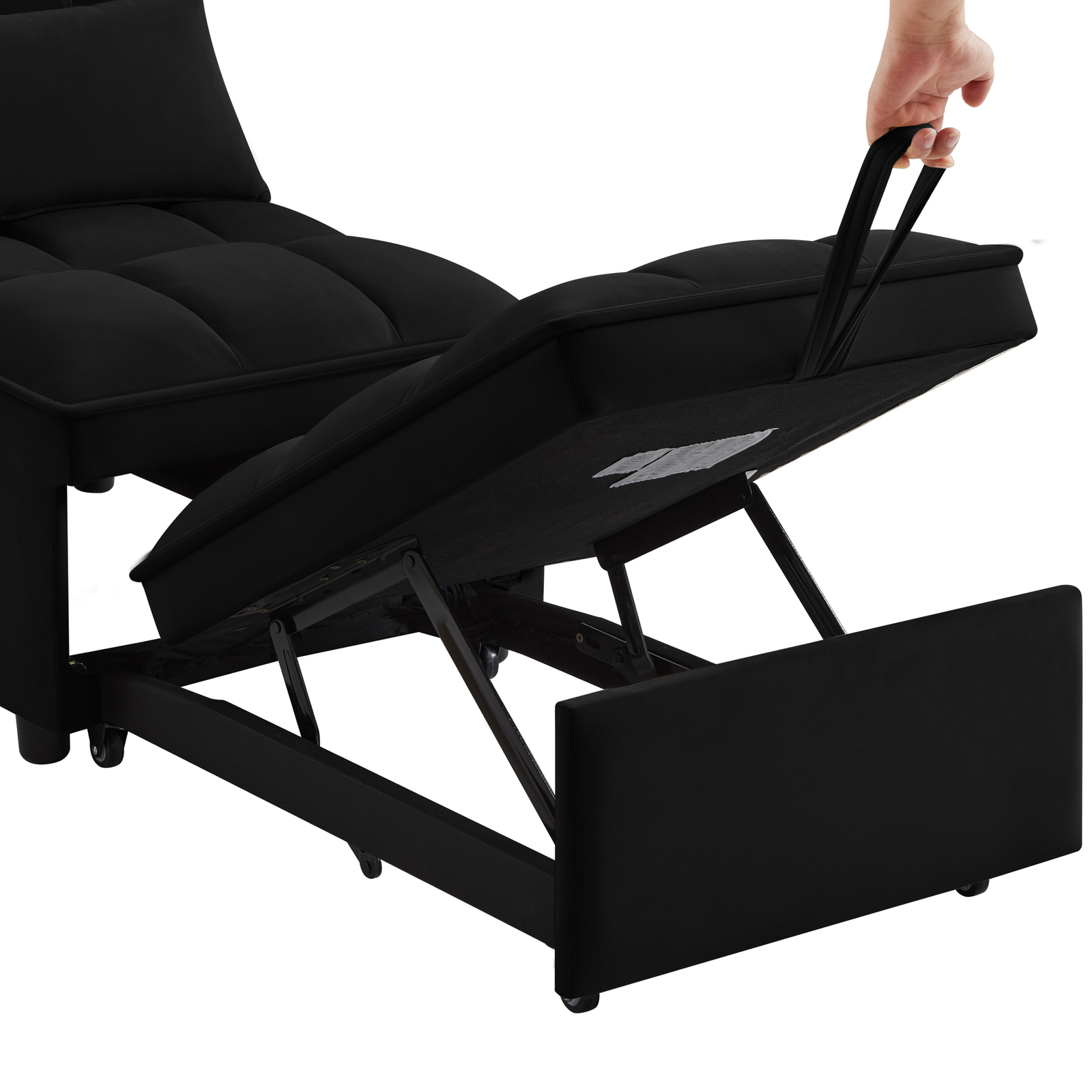 Sofa Bed 4-in-1 Convertible Sofa Couch Velvet Pull-out Sofa Adjustable Backrest