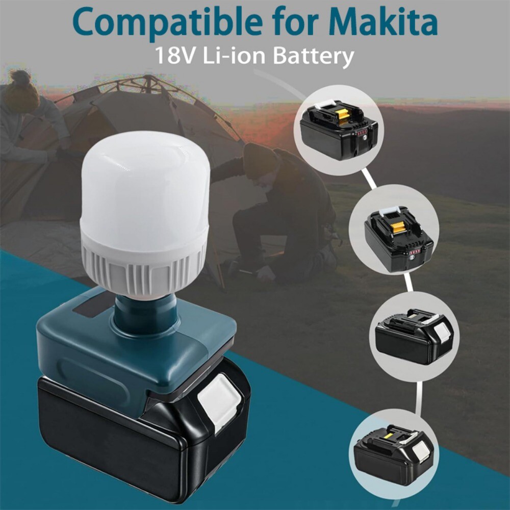 LED Work Light Protable Lamp Flashlight Camping Light for Makita 18V Lantern