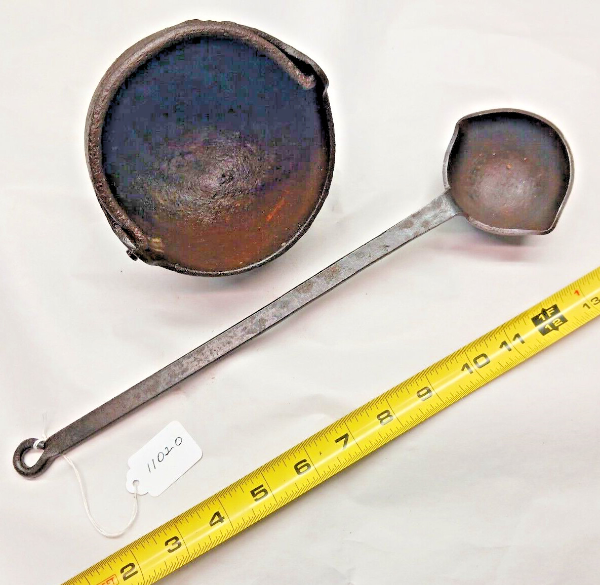 Vintage 5" Diameter Pot & Ladle for Melting Lead Sinkers, Shot etc. 14-1/4" Long