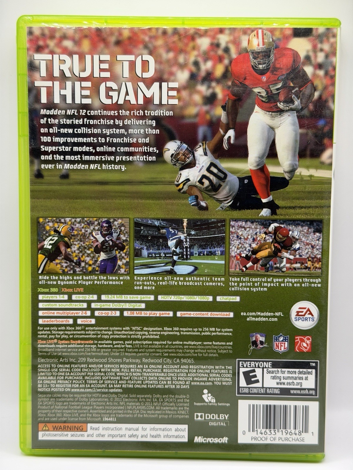 Madden NFL 12 Microsoft Xbox 360, 2011