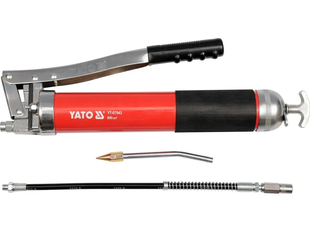 YT-07043 YATO GREASE GUN 800CC ZINC TUBE AND HANDLE 1 0Z / 40 TIMES YT-07043