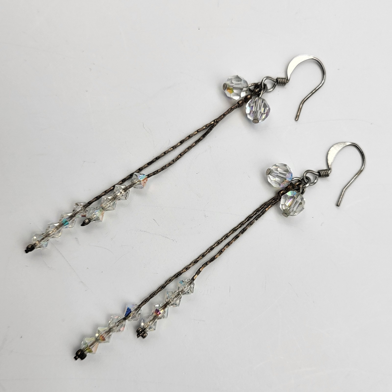 Fabulous dangle earrings crystal bobbles long whimsical bridal