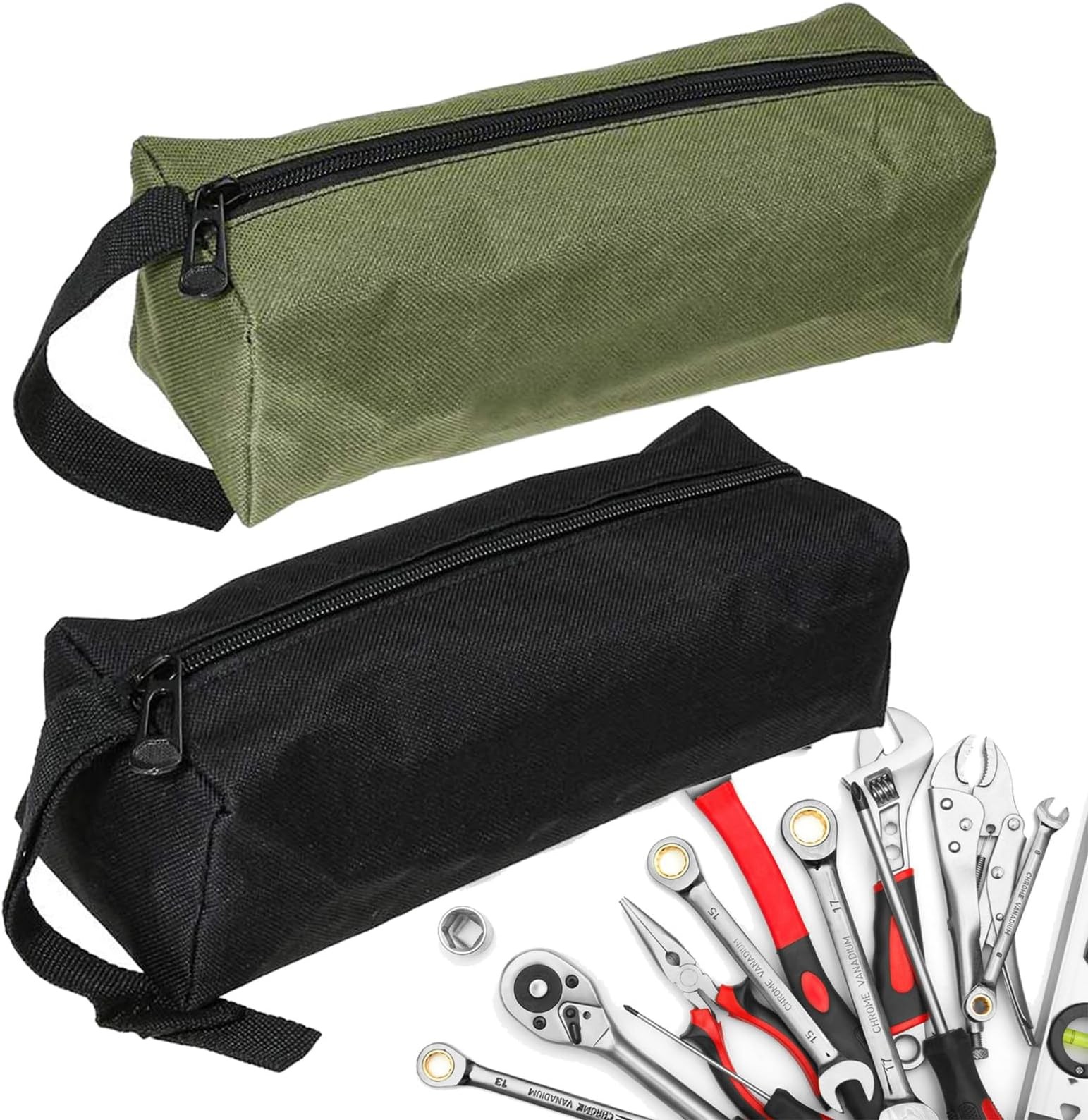 Tool Pouch Bag 2 Pcs Canvas Tool Pouch,Multi-Purpose Tool Bags, Multi-Purpose...