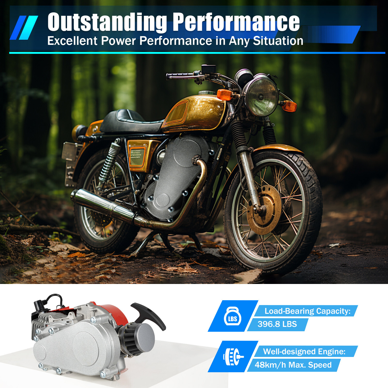 49CC PULL-START 2-STROKE ENGINE&TRANSMISSION FOR ATV POCKET MINI BIKE SCOOTER