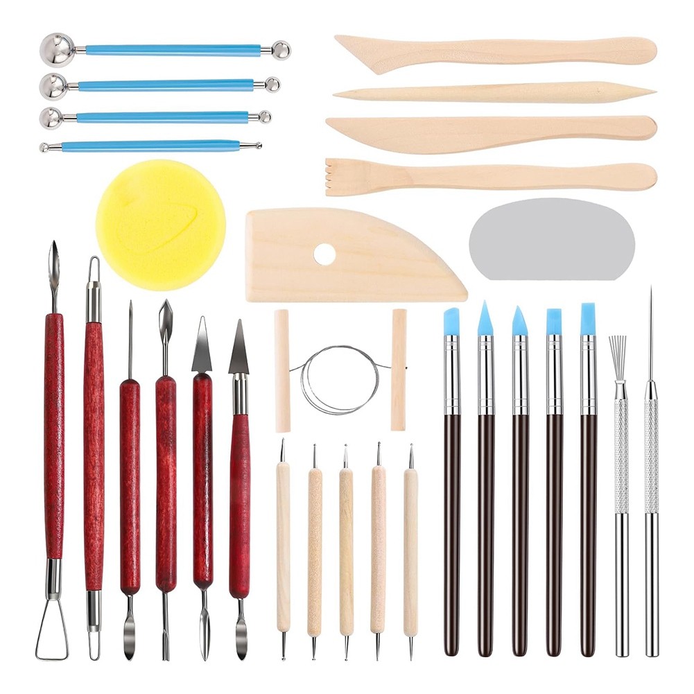 30PCS Clay Sculpting Tools with Wire Pottery Modeling Ceramics Polymer8544
