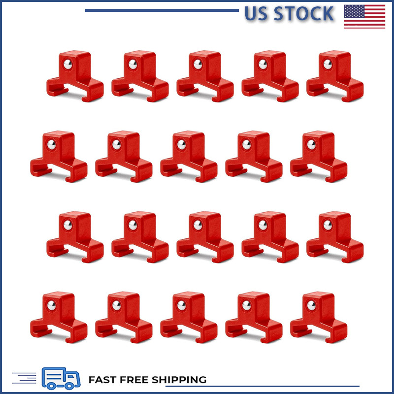 20 Pcs 3/8 inch Drive Clips ABS Socket Rails Organizer, Red Clips