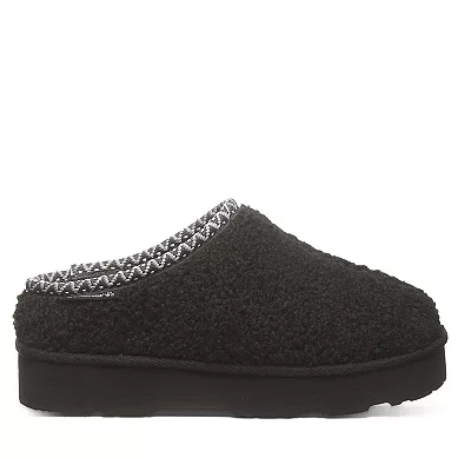 Bearpaw Snuggle Martis Black Sherpa Faux Fur Slippers Size 6M New Cozy