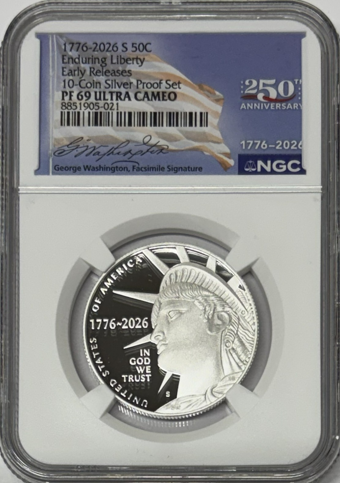 1776 - 2026 S NGC PF69 UCam Enduring Liberty Silver Half Dollar Early Releases