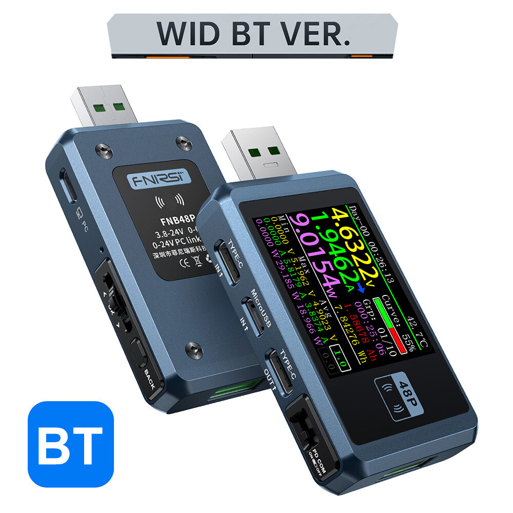 FNB48P Bluetooth USB Tester Voltmeter Ammeter Type-C Charge Detection Trigger US