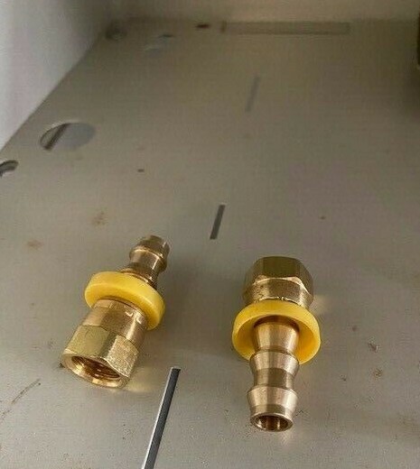 2 Pack Grainger PB-JCFX-0606 Brass Hose Swivel Fitting 3/8 Hose x9/16-18 Fem JIC