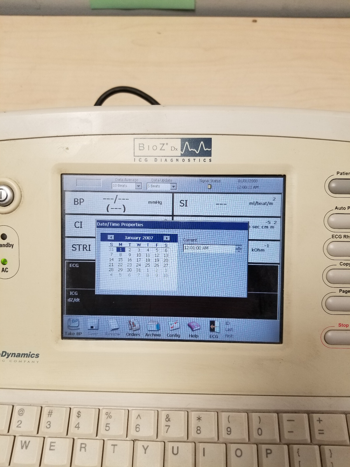 BIOZ DX ICG DIAGNOSTICS ECG AND EKG CARDIOGRAPH (TESTED TO POWER ON)