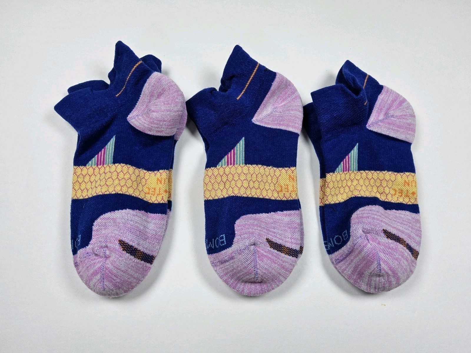 Bombas Hex-Tec Run Athletic Ankle Socks Lot Of 3 Pairs Size S