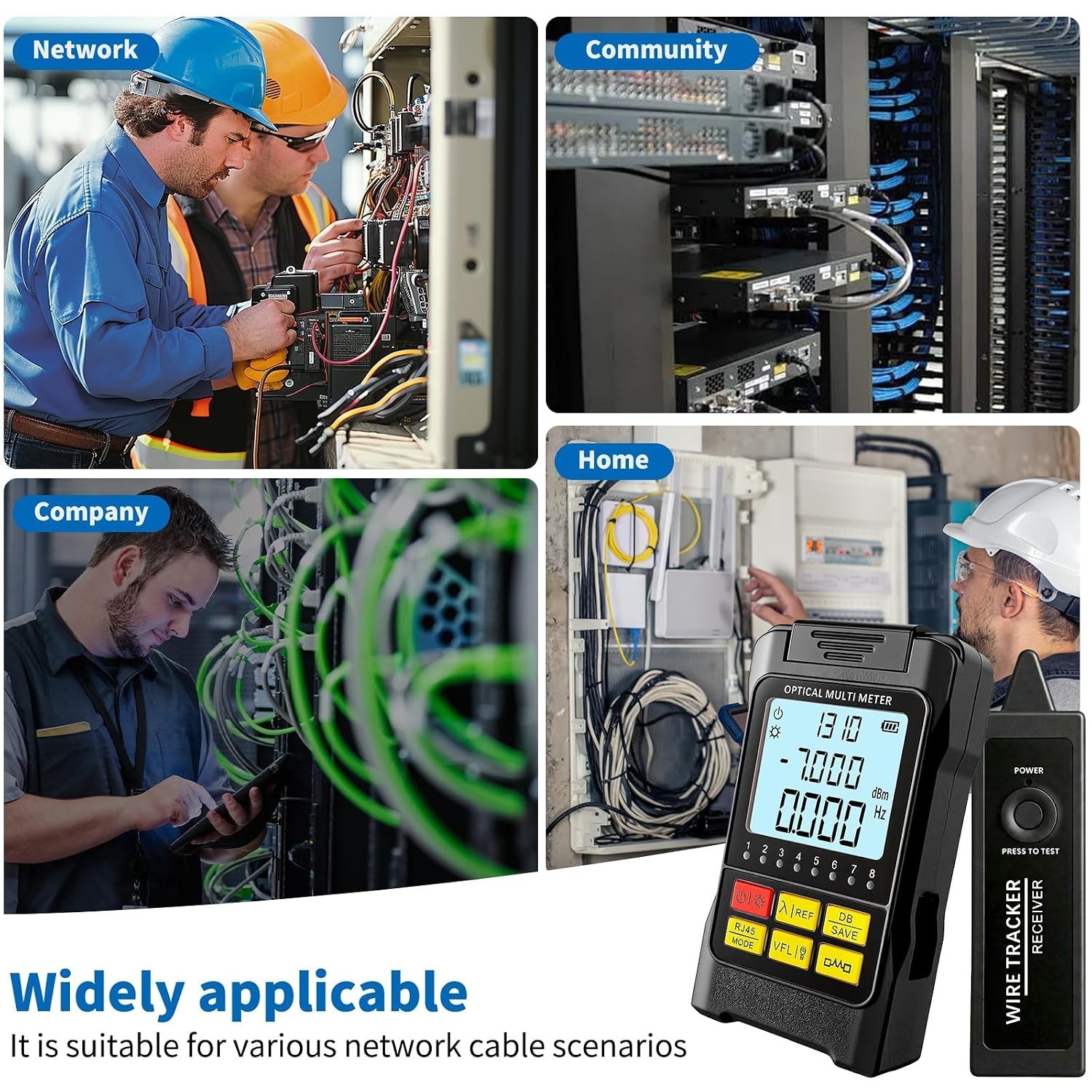 Portable 5-in-1 Network Tester with Optical Power Meter & Fault Locator Function
