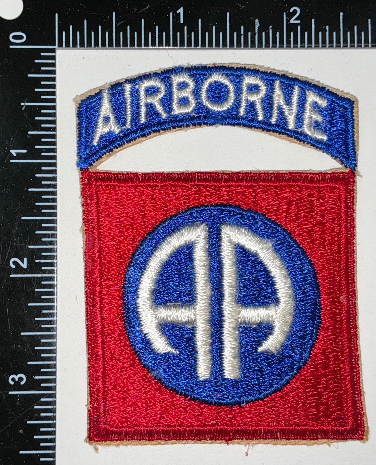 WWII US Army 82nd Airborne Division Attached Tab Patch