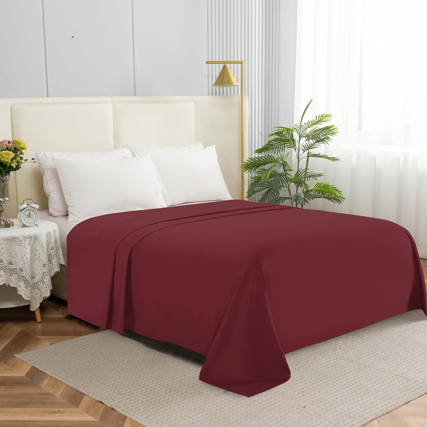 Premium Hotel Quality 1-Piece Flat Sheet Luxury & Softest 1500 Thread Count