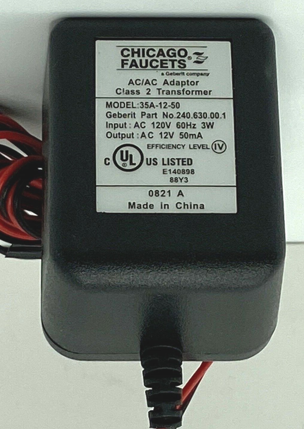 CHICAGO FAUCETS 240.630.00.1 Transformer,Fits Brand Chicago Faucets 08/21 NOS GB