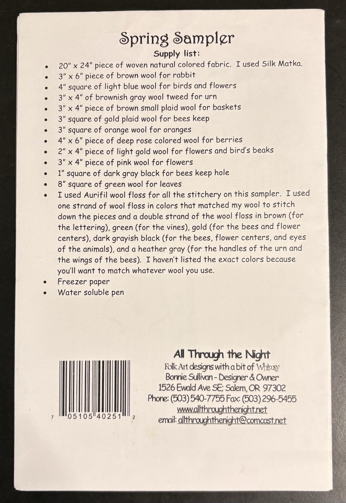 Spring Sampler by All Through the Night