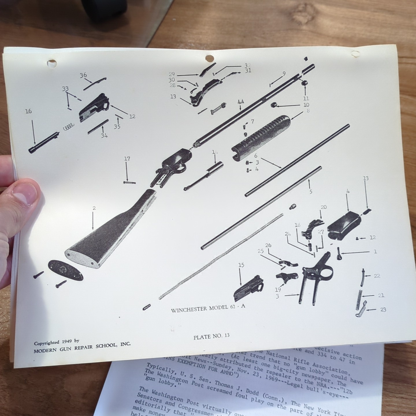Vintage Modern Gun Repair School Course Lesson 12 Winchester Model 62-A 22 Rifle