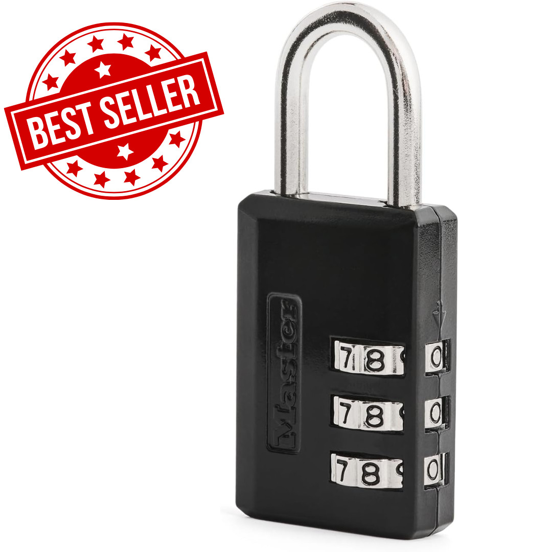 Master Lock Black Combination Padlock, Indoor Gym Locker Lock with Customizable
