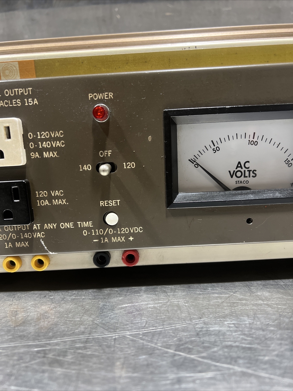 Staco e1010v volt amp meter ac power source adjustable calibrator Used Surplus
