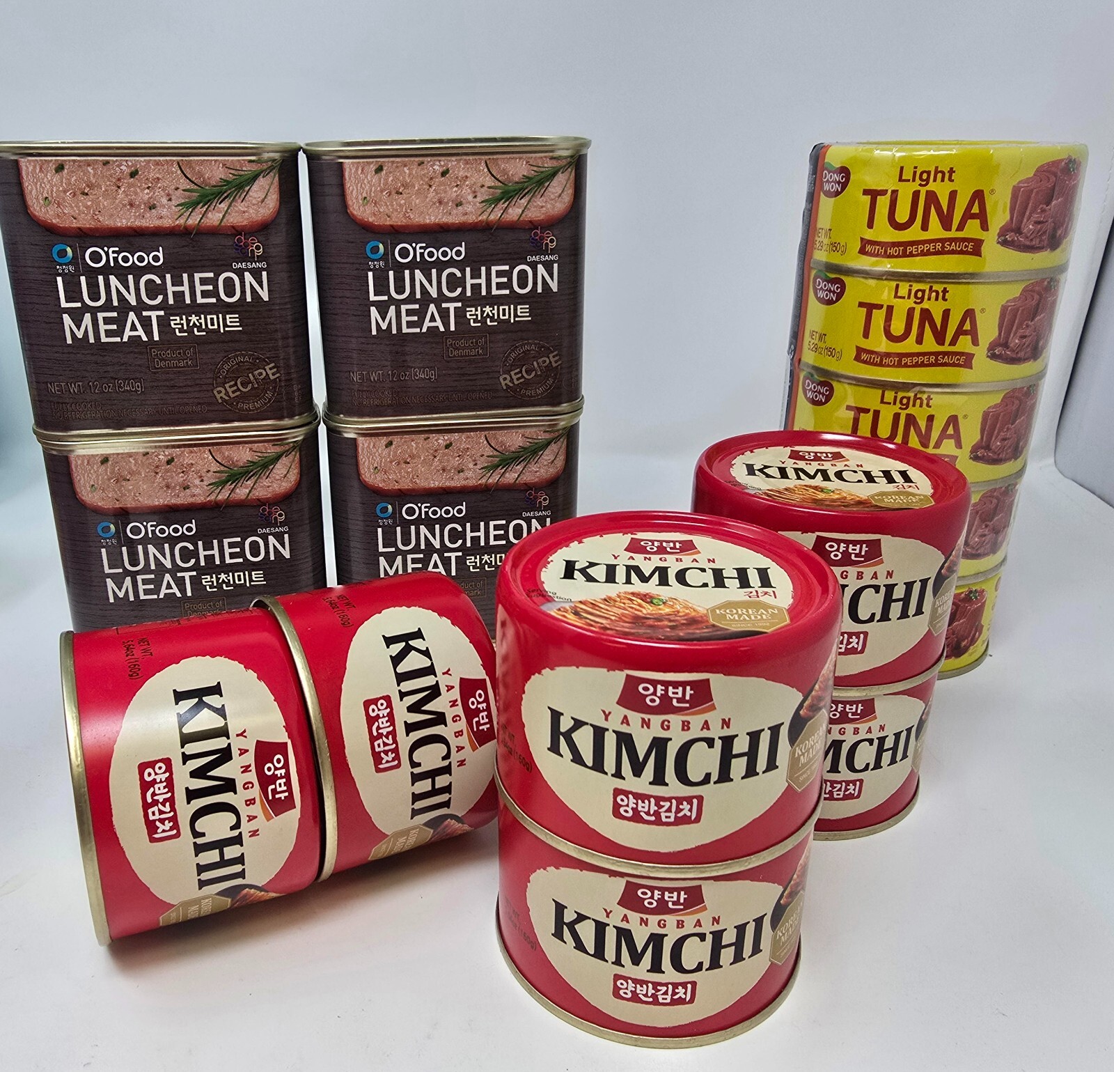 Box O'Delights  Korean Canned Food Mix – Hot Pepper Tuna, Kimchi, Luncheon Meat