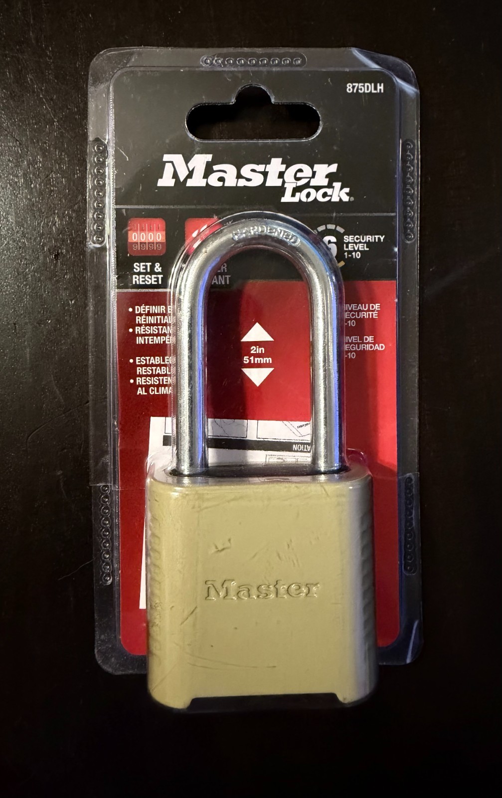 MasterLock 875DLH Set Your Own Combination Padlock 2" Shackle Combi Pad Lock