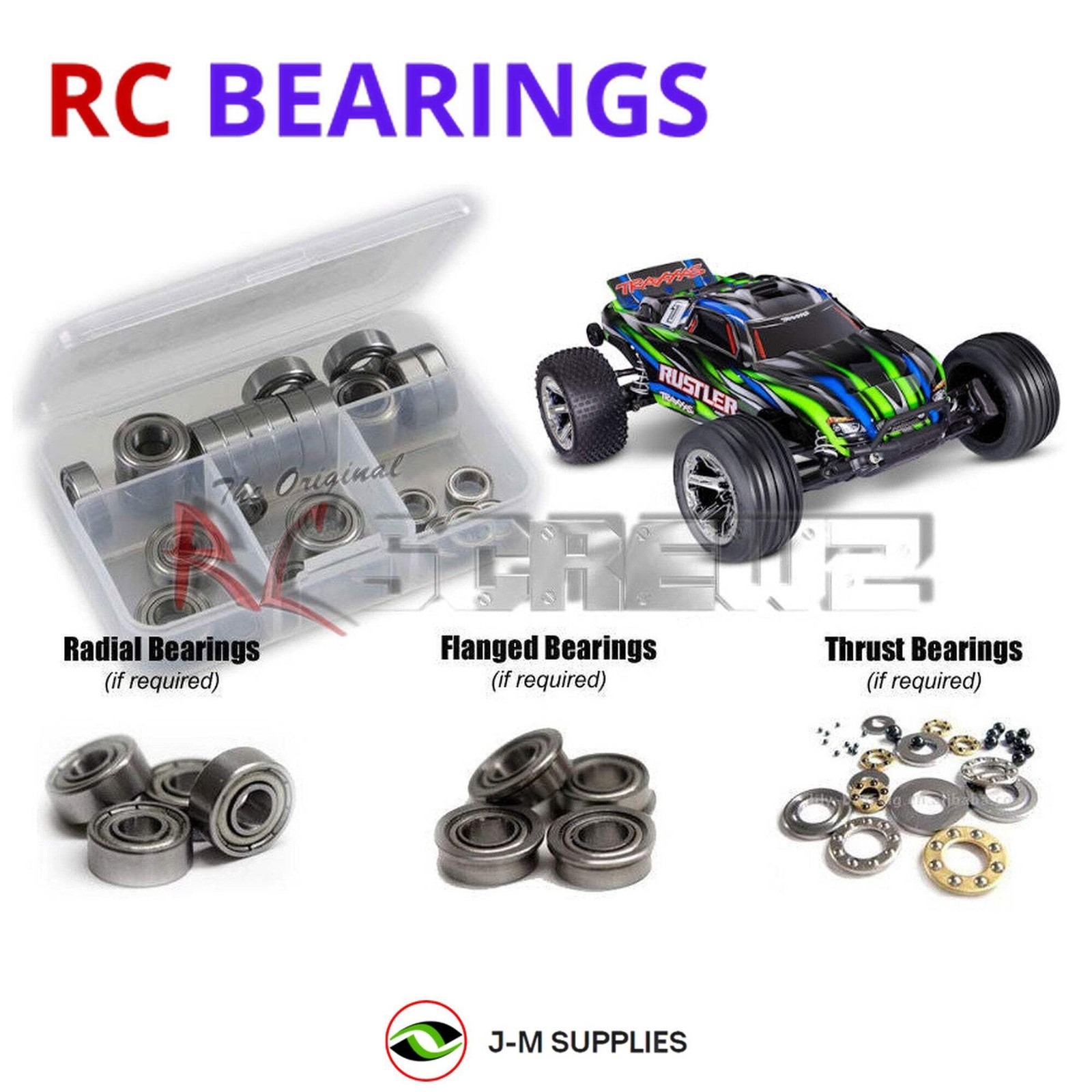 RCScrewZ Metal Shielded Bearings tra132b for Traxxas Rustler 2WD #37354-4 | SET