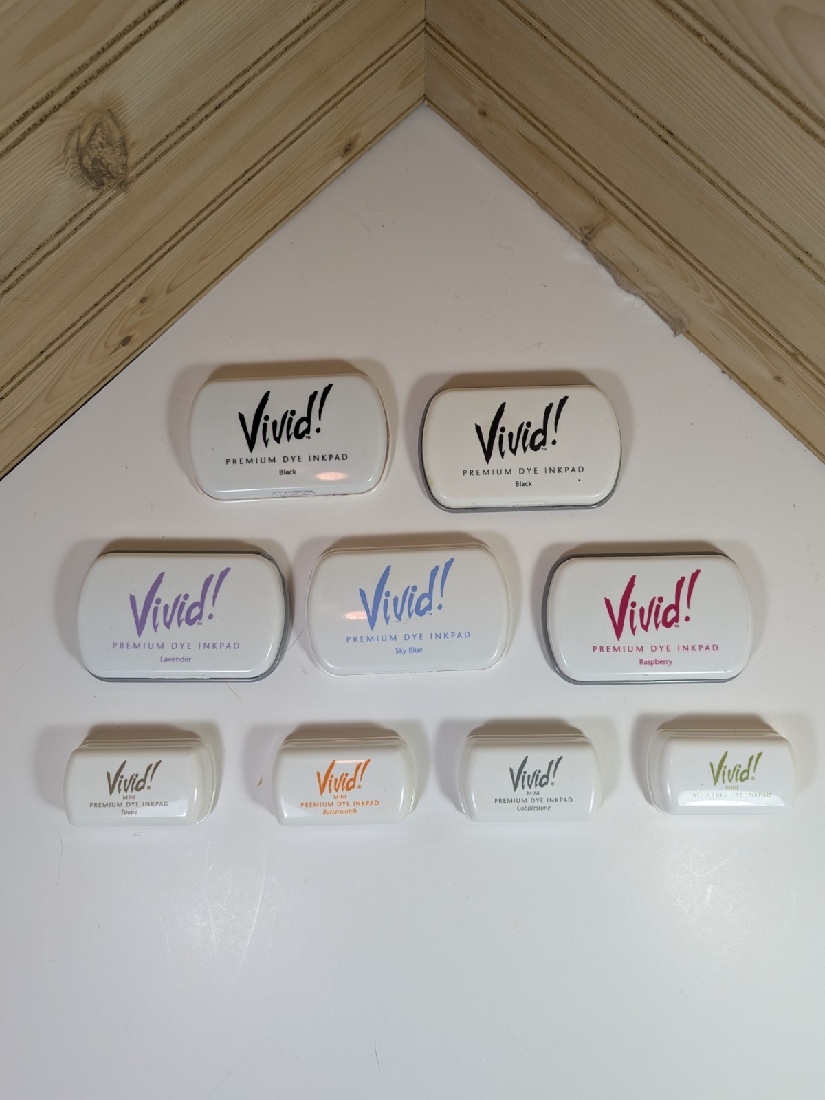 Vivid Premium Dye Ink Pads By Clearsnap Lot Of 9(5 Large & 4 Mini Ink Pads)