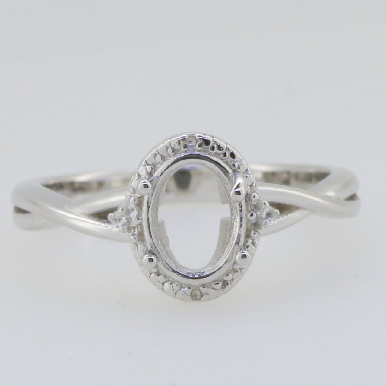 Sterling Silver Semi Mount Ring Setting Cushion CU 18X13mm
