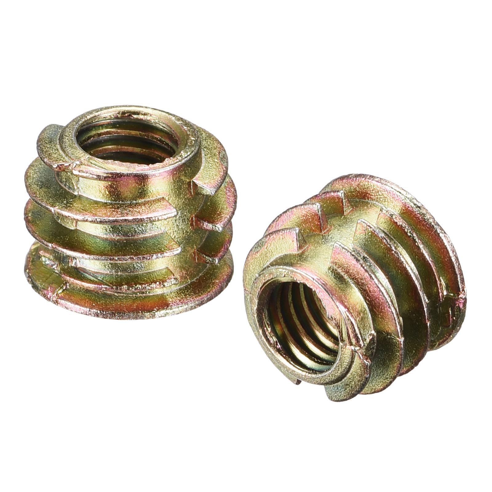 M6x8mm Furniture Screw-in Nut Zinc Alloy Threaded Insert Nuts for Wood 24pcs