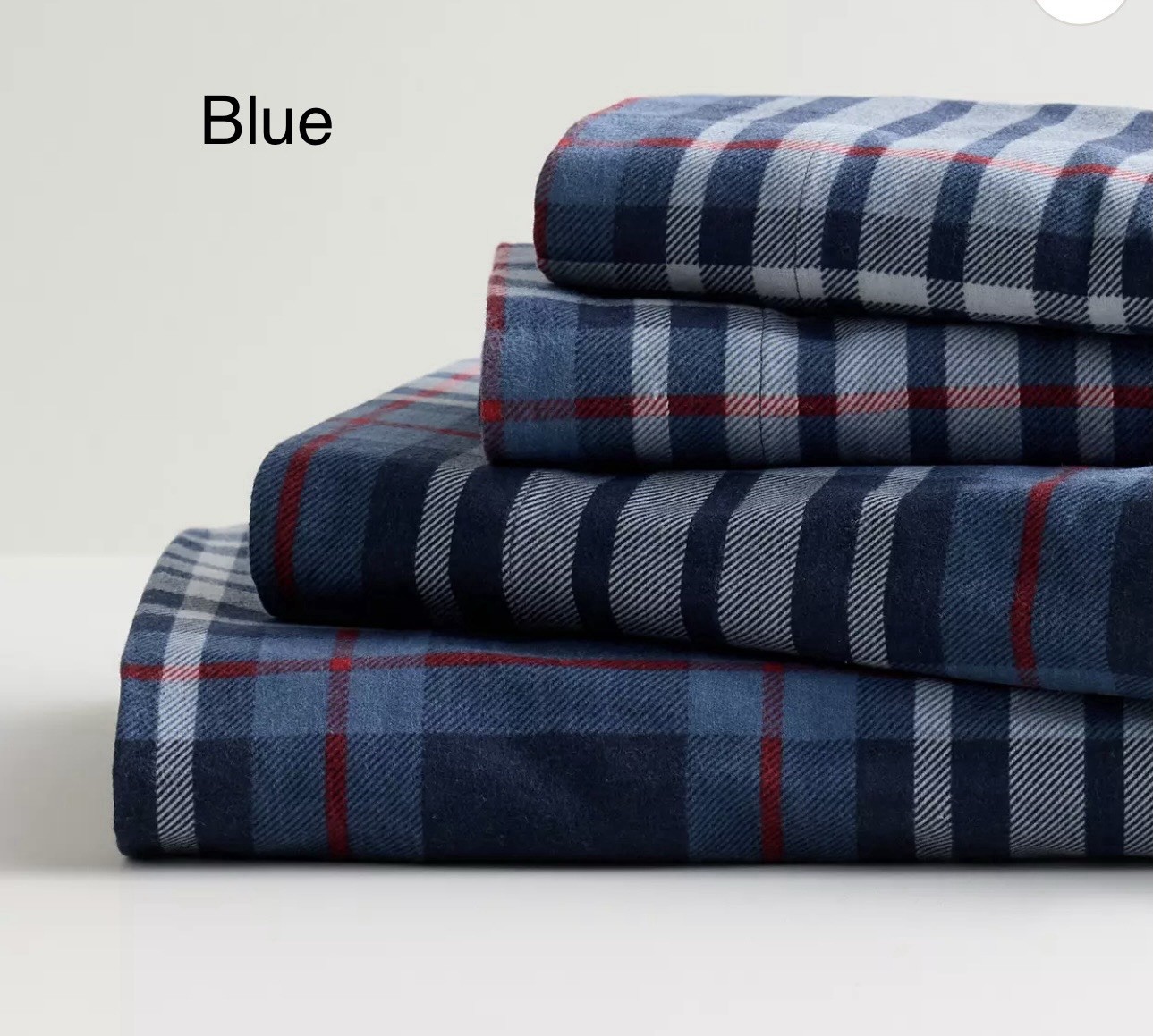 Cuddl Duds Heavyweight Flannel Sheet Set, Plaid 4pc, Sz Q or K, Brand New