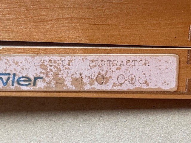 Fowler 52-440-006 Vernier Bevel Protractor, 6" Vintage