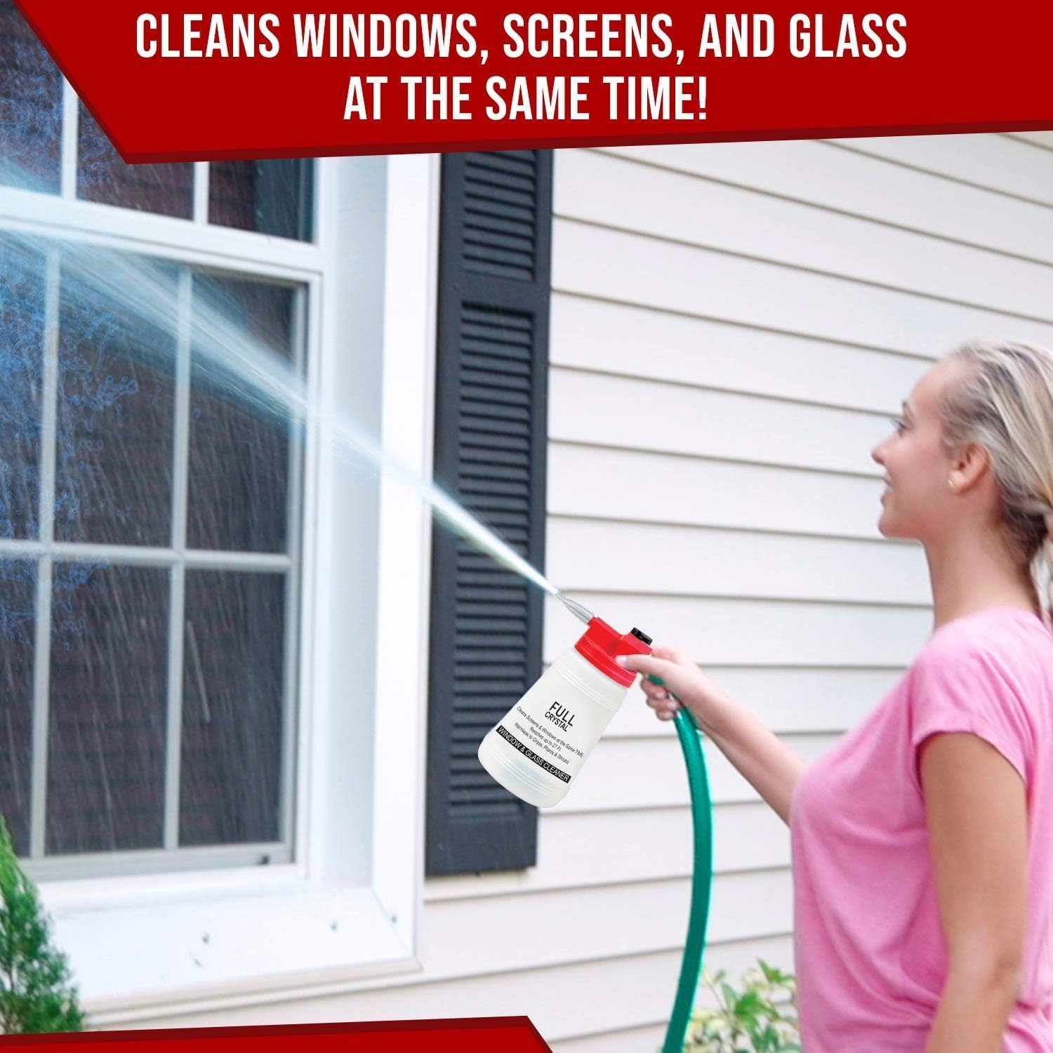 Refill Kit – 1 lb Crystal Exterior Window Cleaner for Glass and Screens, Equi...